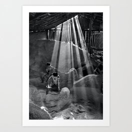 The dreams of tomorrow; Chattogram, Bangladesh rays of sunlight with men digging black and white photograph - photography - photographs Art Print | Humanendurance, Black, Photographs, Bangladesh, White, Menworking, India, Columns, Photograph, And 