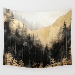 Pacific Northwest Golden Mountain Forest II Wall Tapestry