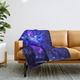 Fox Fur Nebula Galaxy blue purple Throw Blanket