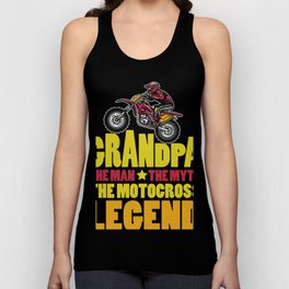Grandpa The Man The Myth The Motocross Legend Gift for Dads graphic Unisex Tank Top
