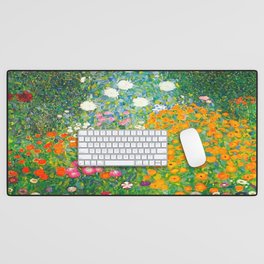 Gustav Klimt Flower Garden Desk Mat