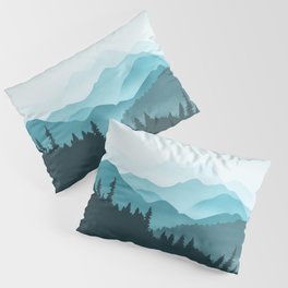 Teal Mountains Pillow Sham