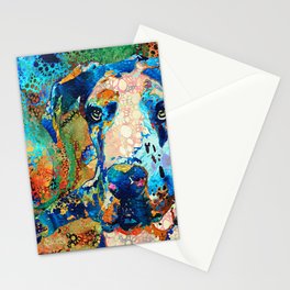 Colorful Great Dane Dog Art by Sharon Cummings Stationery Card