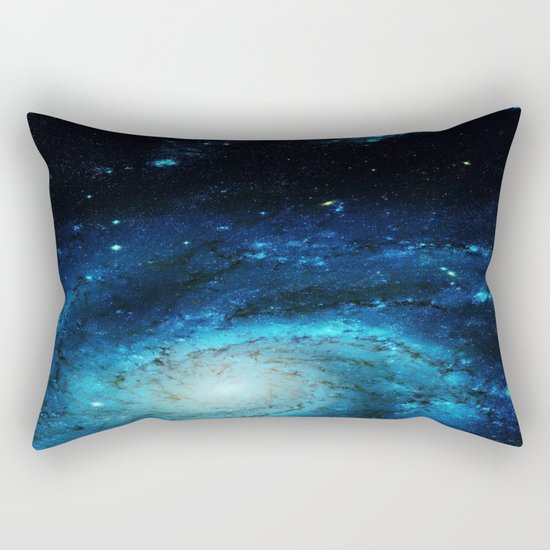 Teal Pinwheel Galaxy Rectangular Pillow