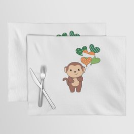 Monkey With Ireland Balloons Cute Animals Placemat