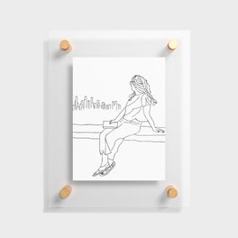 Girl with a book Floating Acrylic Print