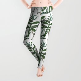 Cats and tropical plants in the jungle Leggings