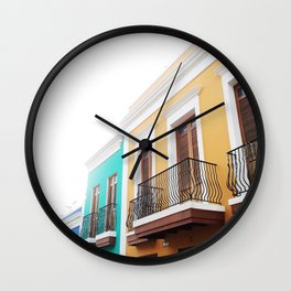 OLD SAN JUAN Wall Clock | Photo, Colorhouse, Architecture, Tropical, Oldsanjuan, Colors, Facade, Puertorico 