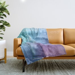 Watercolor Mystery - Blue and Purple Throw Blanket