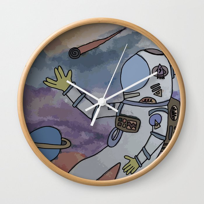 Peace Out, Astronaut! Wall Clock
