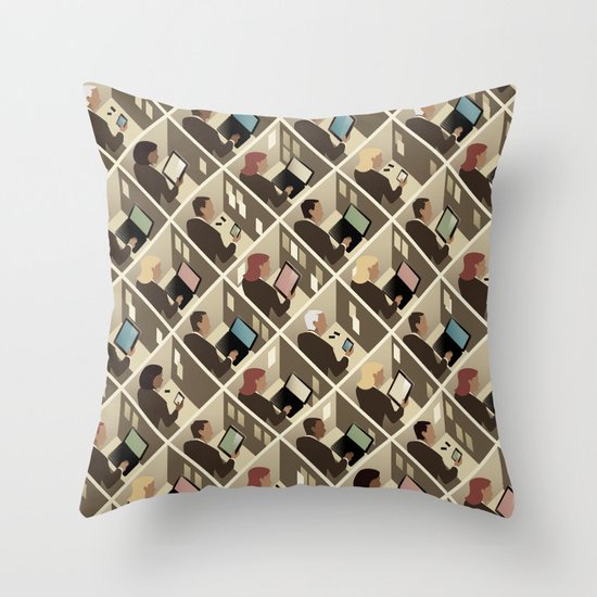 Cubicles Throw Pillow