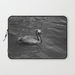 Brown Pelican B & W 0581 - Cedar Key, Florida Laptop Sleeve