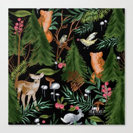 Winter Forest Animals Canvas Print