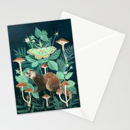 Ferret and Moth Stationery Card