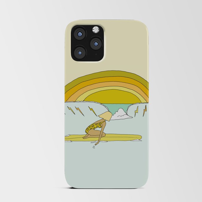daydreams paddle out surf rainbows // retro surf art by surfy birdy iPhone Card Case