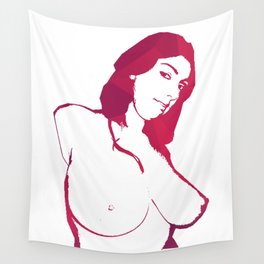 Erotic woman, Nude female, Minimalist naked woman standing up  Wall Tapestry