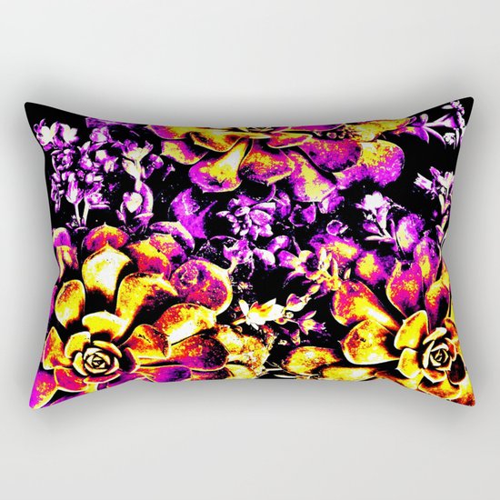 Purple Yellow Flower Plant, Pop Art Rectangular Pillow