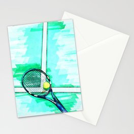 Tennis Ball And Racket. For Tennis Lovers  Stationery Card