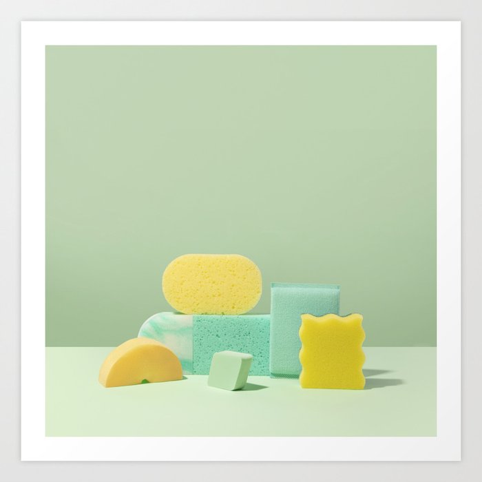 Green sponges nº 3 Art Print