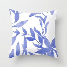 Watercolor Seaweed in Lavender Blue Throw Pillow