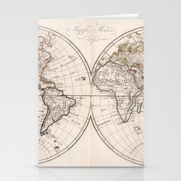 Vintage Map of The World (1804) Stationery Cards