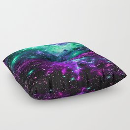 Fox Fur Nebula Teal Fuchsia Purple Blue  Floor Pillow