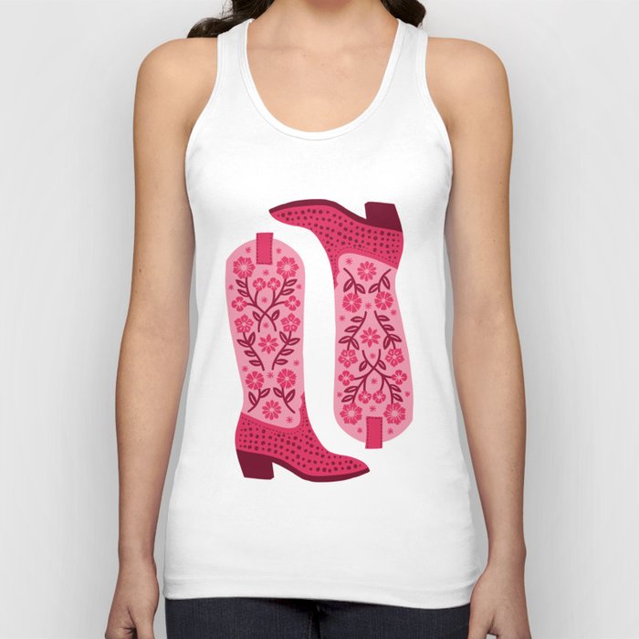 Cowgirl Boots – Hot Pink Tank Top