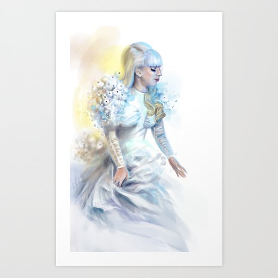 Mother Monster in white Art Print