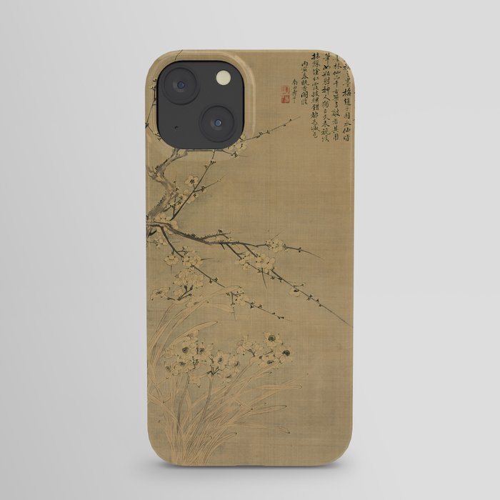 Vintage Chinese Ink and Brush Painting and Calligraphy iPhone Case