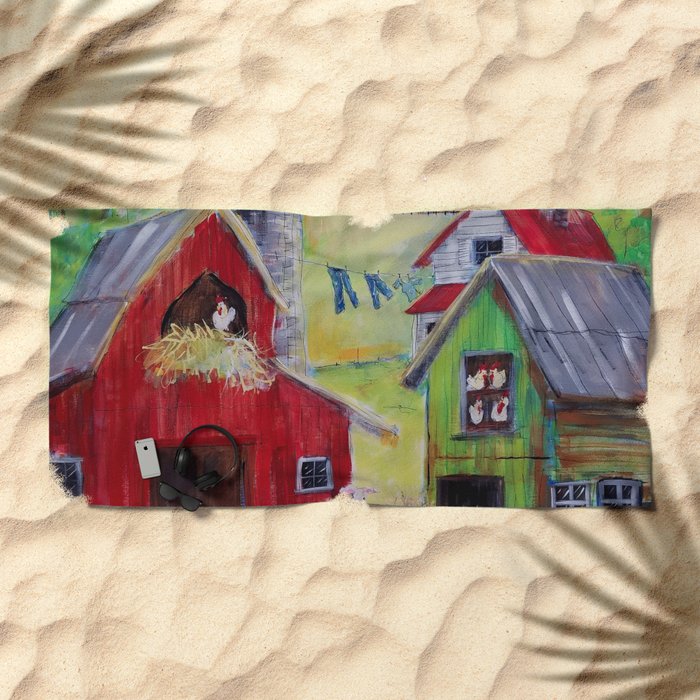 Whimsical Farm Beach Towel By Einerarts Society6
