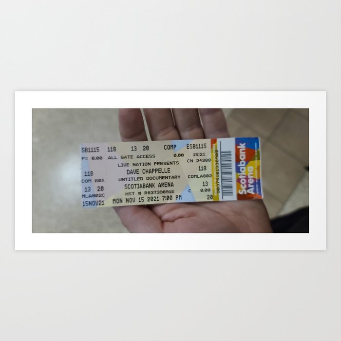 Ticket to the show Art Print