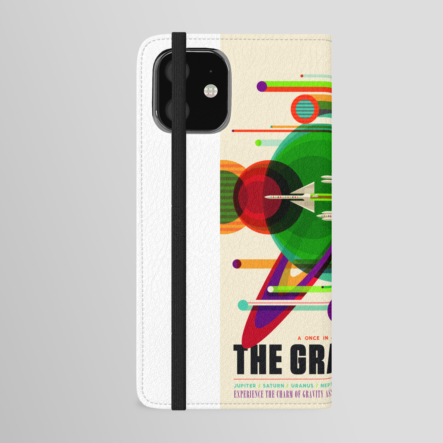 Nasa Outer Space Saturn Shuttle Retro Poster Futuristic Explorer Iphone Wallet Case By Design Art Society6