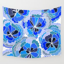 Floral Blue Wall Tapestry