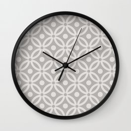 Pretty Intertwined Ring and Dot Pattern 638 Gray Wall Clock
