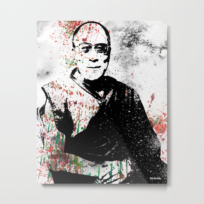Dalai Lama-Watercolor Metal Print