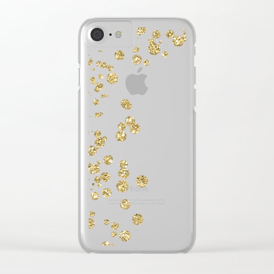 Sparkling gold glitter confetti on black - Luxury design Clear iPhone Case