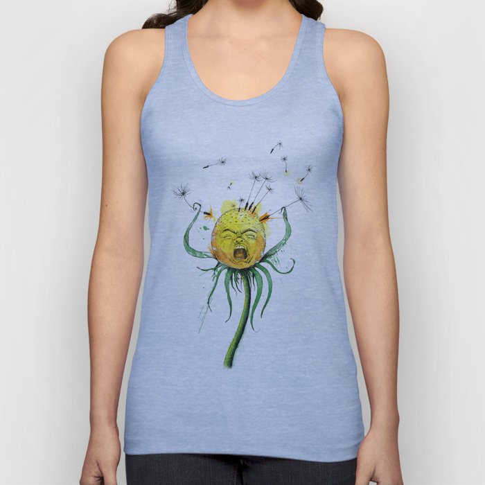 Angry Flower Whimsical Art Tank Top