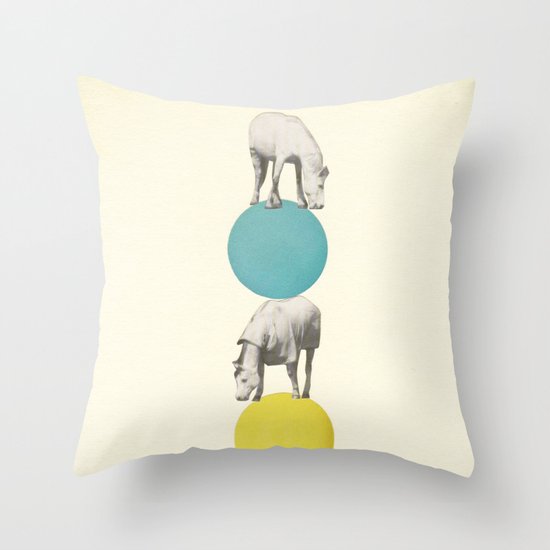 Horseplay Throw Pillow