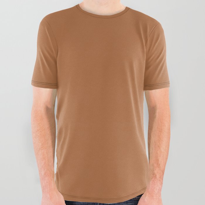 GINGERY solid color. Bronze modern abstract plain pattern All Over Graphic Tee