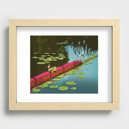 Frog Stows Away On A Train To Nowhere 🫧 Recessed Framed Print