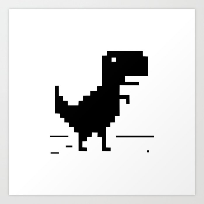 Offline Dinosaur Game Art Print by Artwork2