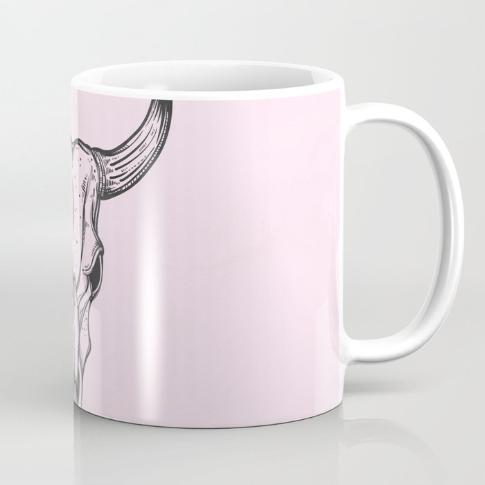 Southwest Skull Black on Pink Coffee Mug