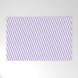 [ Thumbnail: White and Purple Colored Lines Pattern Welcome Mat ]
