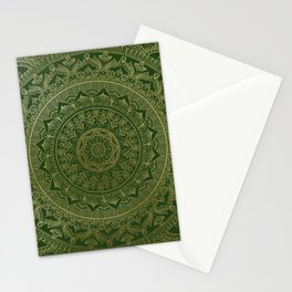 Mandala Royal - Green and Gold Stationery Cards