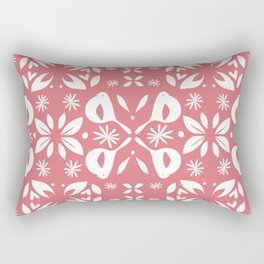 bird tile print on watermelon Rectangular Pillow