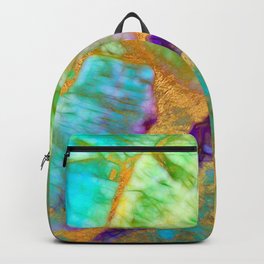 Summer Light Abstract Backpack | Color, Aqua, Mineral, Summerlight, Texture, Abstracted, Turquoise, Rock, Lavender, Graphicdesign 