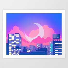 Dreamy Moon Nights Art Print