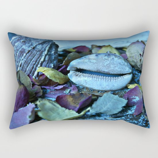 BLUE Maritime Symphony of Seashell Rectangular Pillow