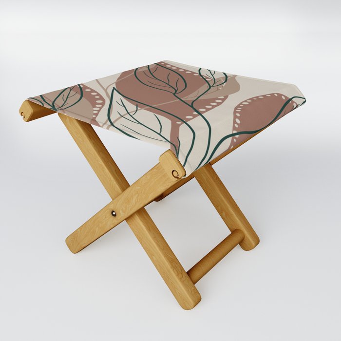 Modern abstract leaf brown Folding Stool