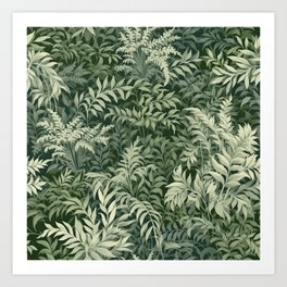 Nature Ferns Seamless Pattern Art Print